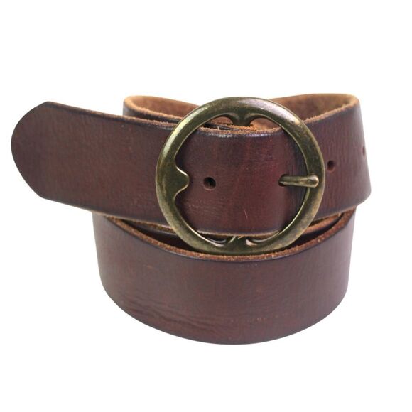 Treasure & Bond BROWN REAL LEATHER 1 3/8"Wd CASUAL DRESS WOMEN'S BELT Sz S (B47 - Picture 2 of 12